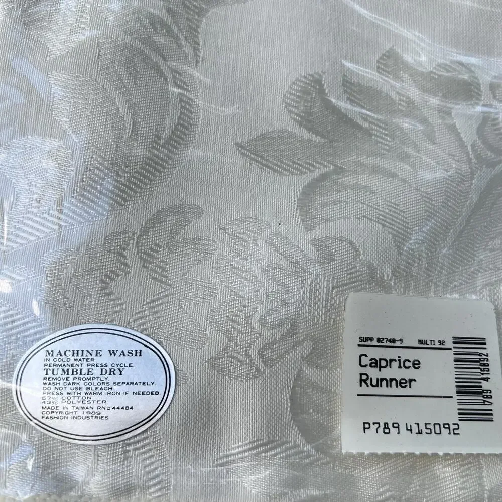 Caprice Damask Table Runner 70” Jacquard Woven Cotton New